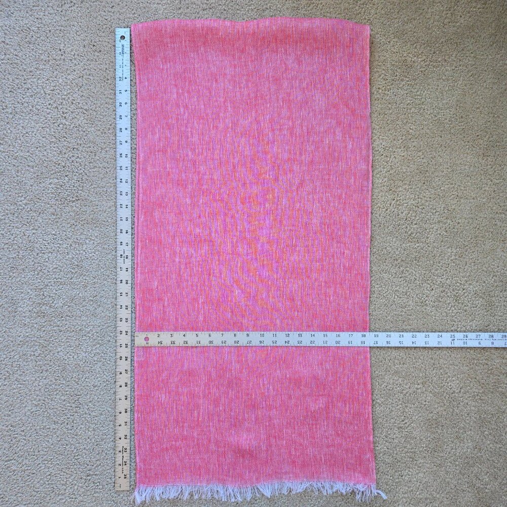 NWOT Puro Lino Italian Linen Scarf Pink - Picture 6 of 7